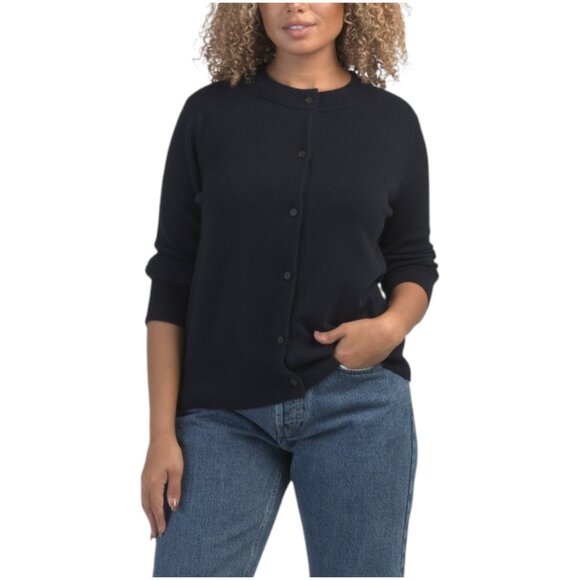 VINCE Wool Blend Three-quarter Sleeve Shrunken Cardigan - Picture 1 of 2